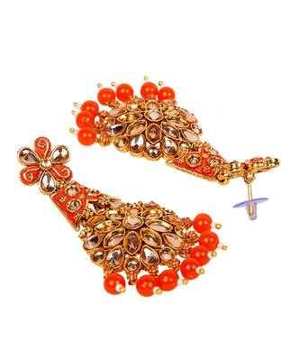 Orange gold plated Yellow Gold Alloy   Pair Earring 2