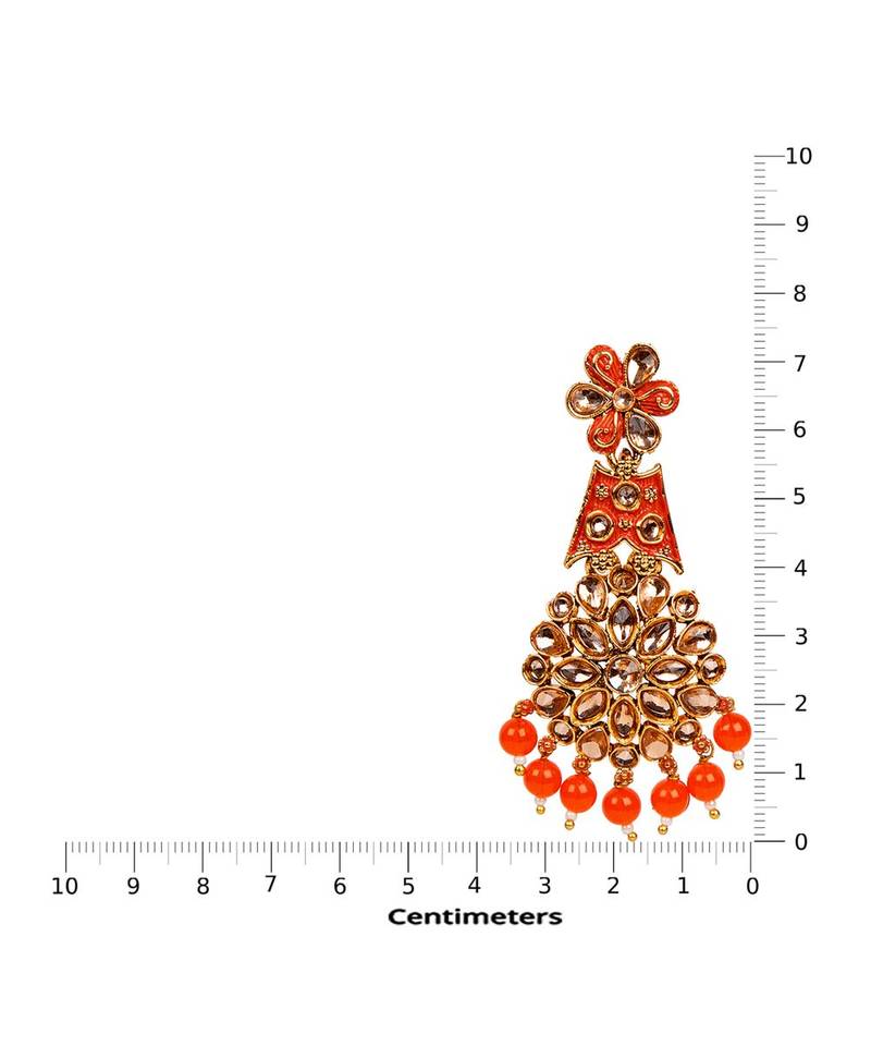 Orange gold plated Yellow Gold Alloy   Pair Earring