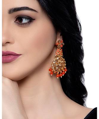 Orange gold plated Yellow Gold Alloy   Pair Earring 5