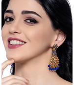 Blue gold plated Yellow Gold Alloy   Pair Earring