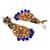 Blue gold plated Yellow Gold Alloy   Pair Earring