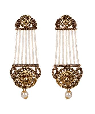 White gold plated Yellow Gold Alloy   Pair Earring 1