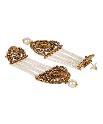 White gold plated Yellow Gold Alloy   Pair Earring 2