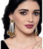White gold plated Yellow Gold Alloy   Pair Earring