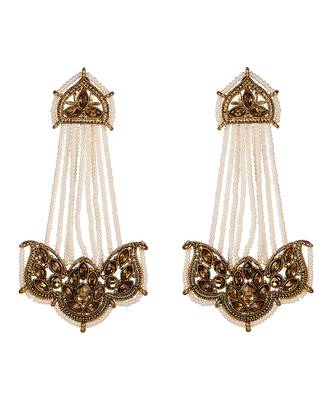 White gold plated Yellow Gold Alloy   Pair Earring 2