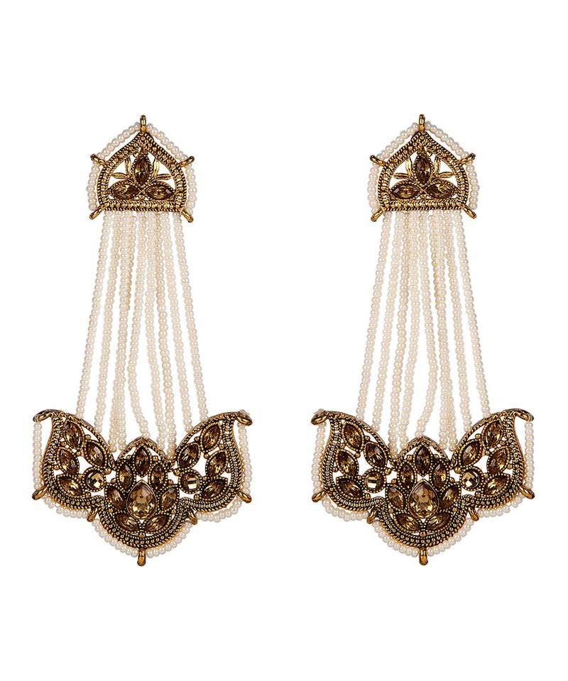 White gold plated Yellow Gold Alloy   Pair Earring