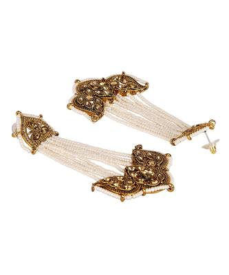 White gold plated Yellow Gold Alloy   Pair Earring 3