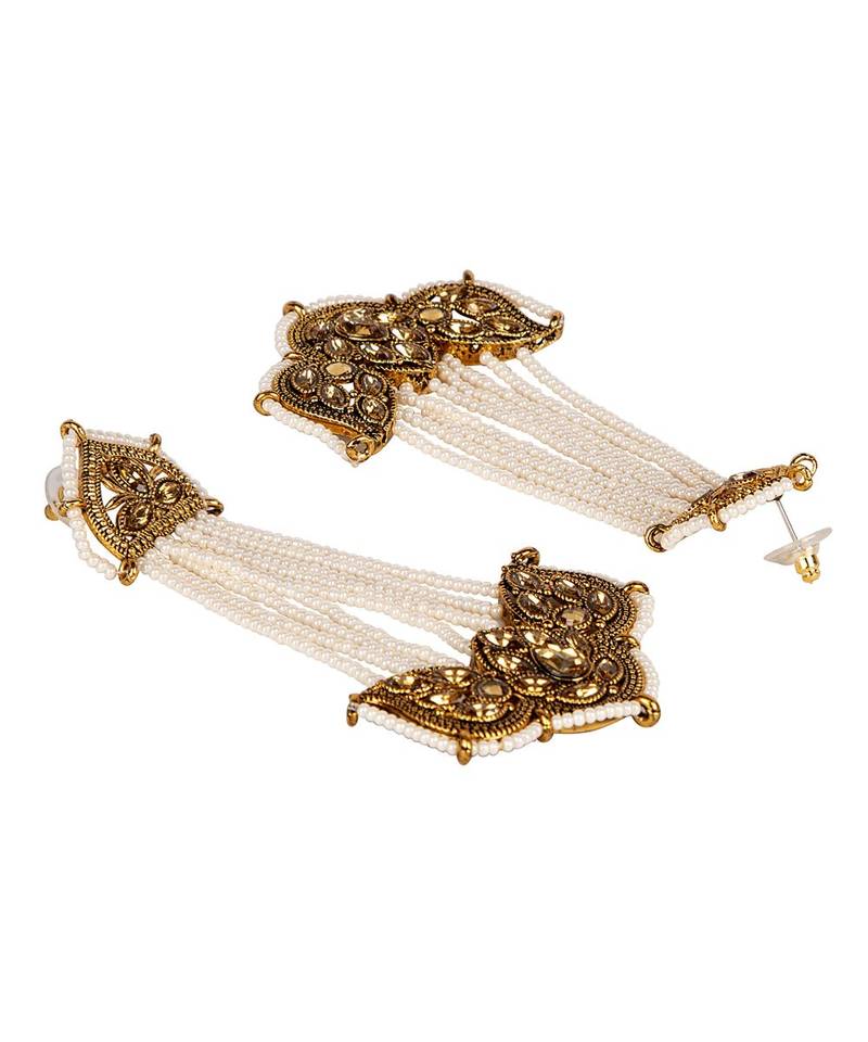 White gold plated Yellow Gold Alloy   Pair Earring