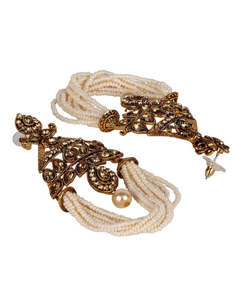 White gold plated Yellow Gold Alloy   Pair Earring