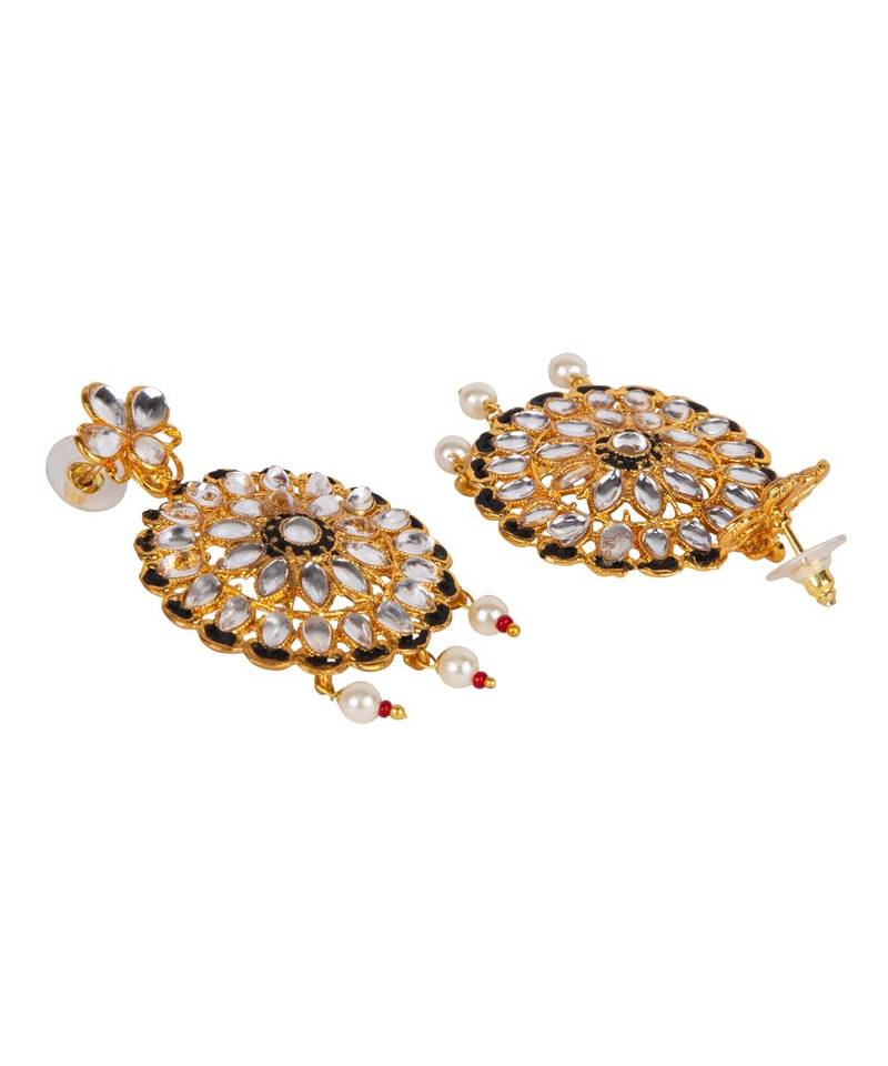 Black gold plated Yellow Gold Alloy   Necklace   Pair Earring   Maangtika