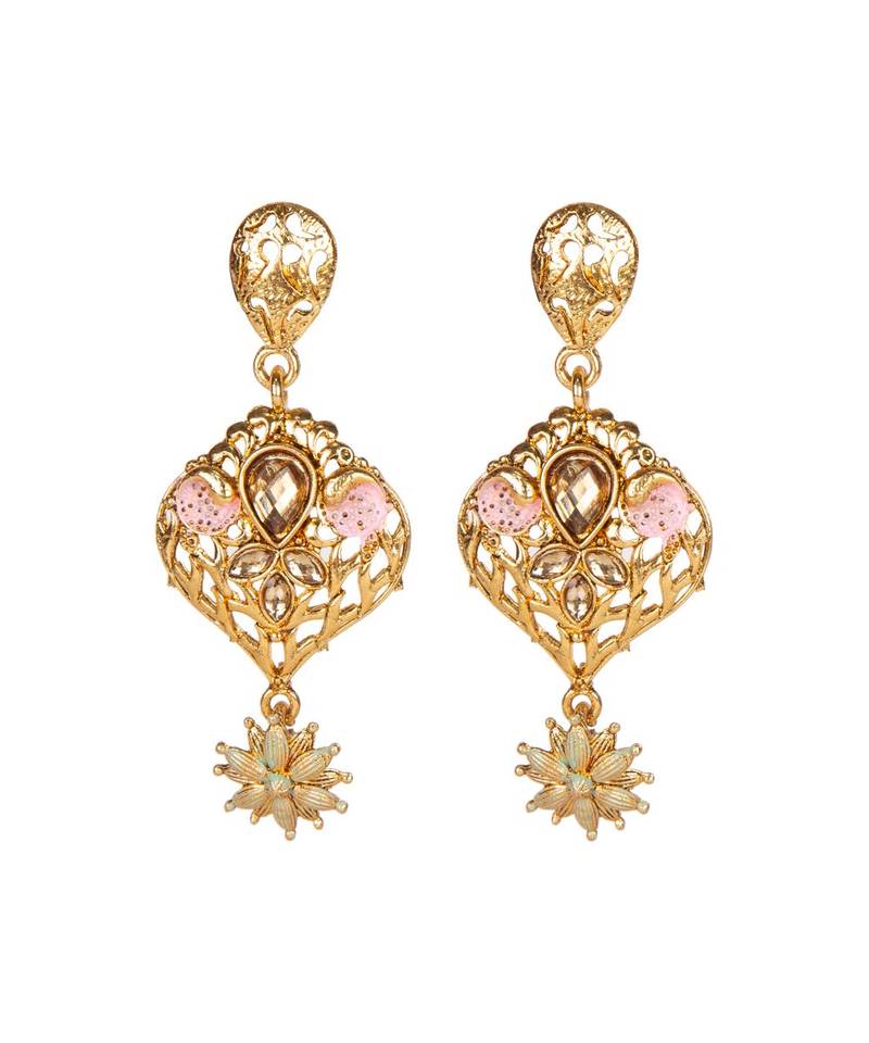 Green gold plated Yellow Gold Alloy   Necklace   Pair Earring