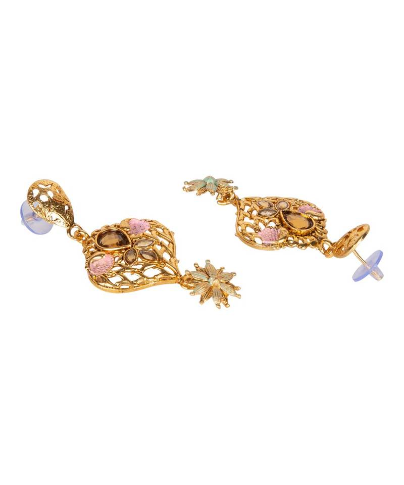 Green gold plated Yellow Gold Alloy   Necklace   Pair Earring