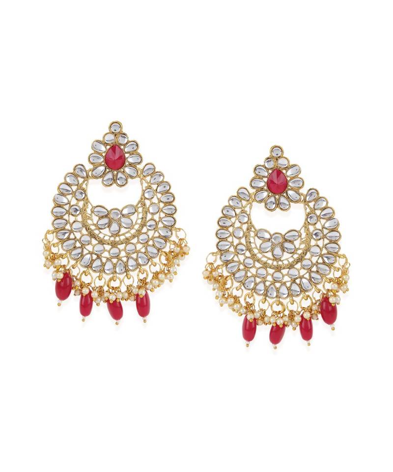 Red gold plated Yellow Gold Alloy   Necklace   Pair Earring   Maangtika