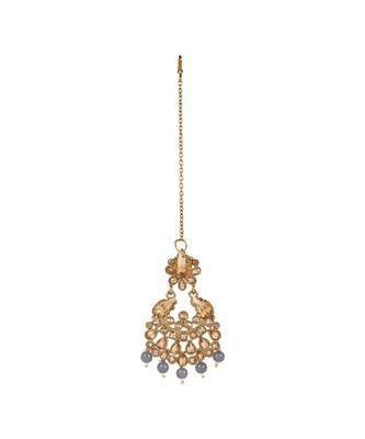 Grey gold plated Yellow Gold Alloy   Pair Earring   Maagtika 3