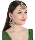 Green gold plated Yellow Gold Alloy   Pair Earring   Maagtika