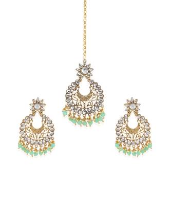 Green gold plated Yellow Gold Alloy   Pair Earring   Maagtika 2