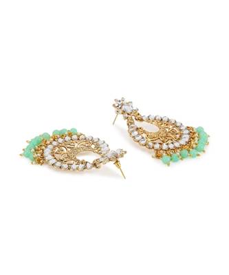 Green gold plated Yellow Gold Alloy   Pair Earring   Maagtika 4