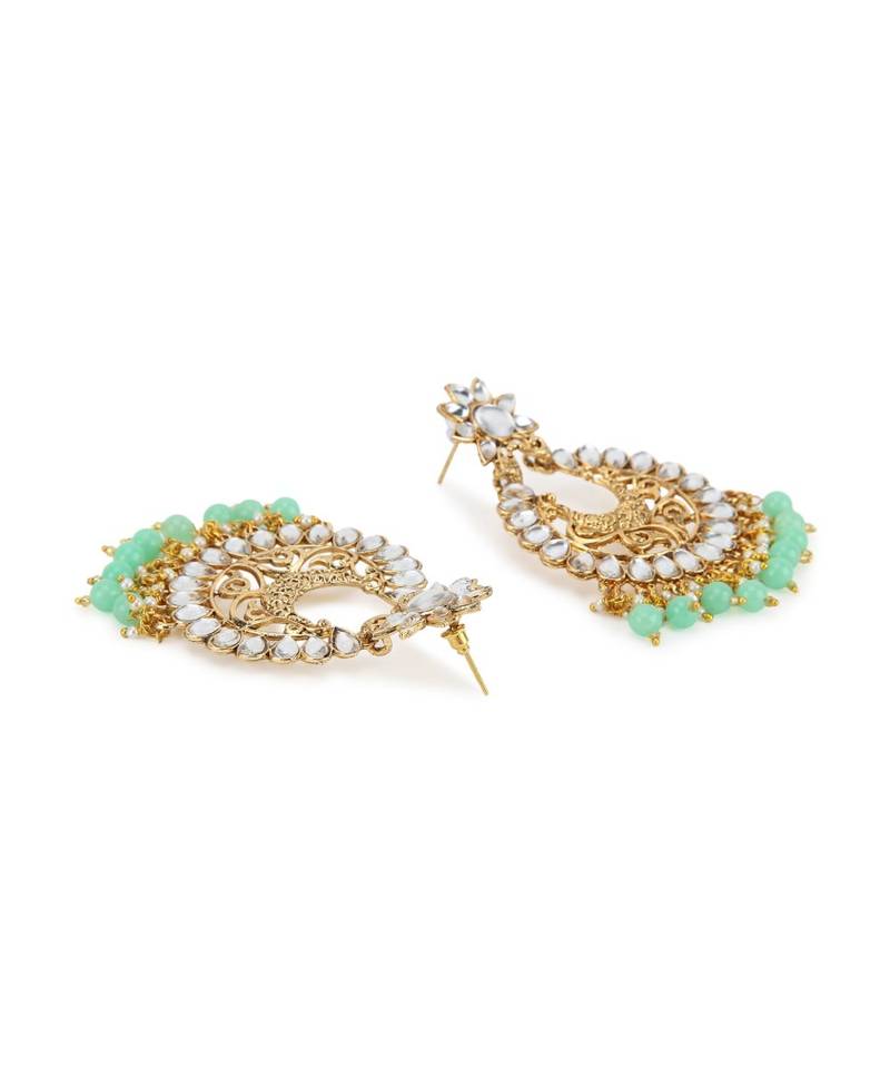 Green gold plated Yellow Gold Alloy   Pair Earring   Maagtika