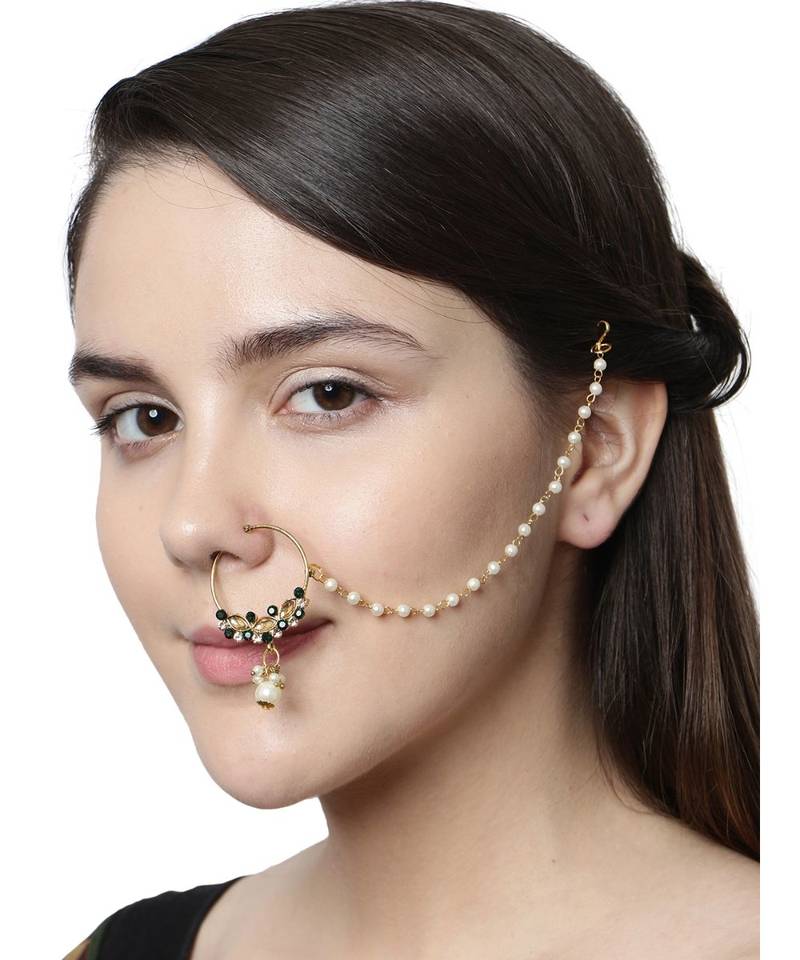 Green gold plated Yellow Gold Alloy   Nosering