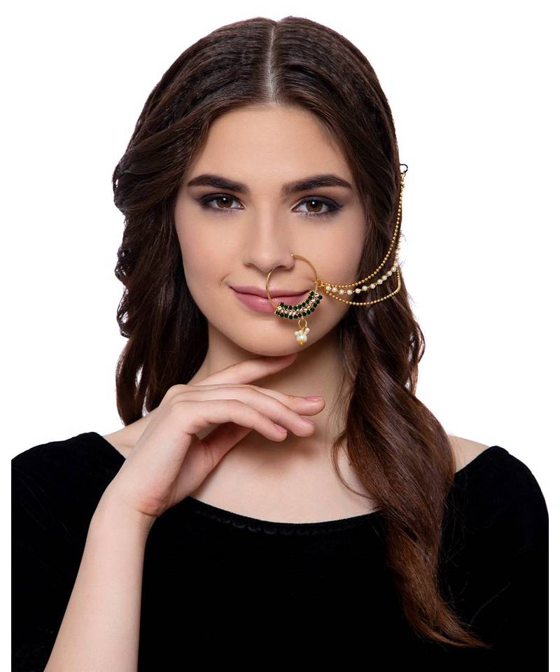 Green gold plated Yellow Gold Alloy   Nosering