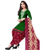 Green printed crepe salwar