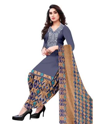 Blue printed crepe salwar 1