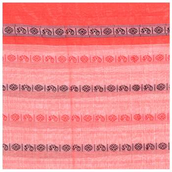 Blue hand woven pure cotton saree with blouse 5