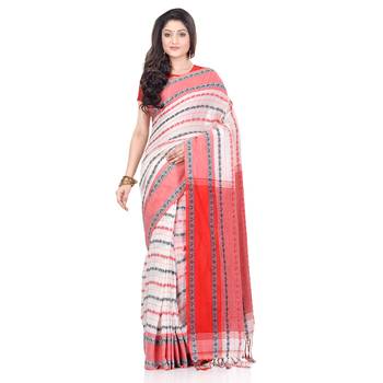   multicolor hand woven pure cotton saree with blouse 1