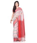   multicolor hand woven pure cotton saree with blouse