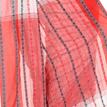   multicolor hand woven pure cotton saree with blouse 5