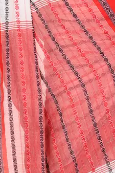   multicolor hand woven pure cotton saree with blouse
