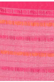   multicolor hand woven pure cotton saree with blouse
