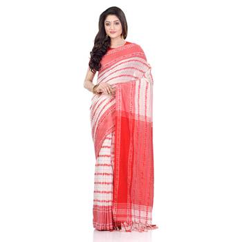  multicolor hand woven pure cotton saree with blouse 1