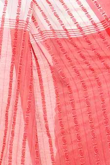   multicolor hand woven pure cotton saree with blouse