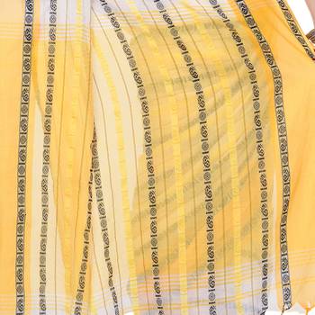   multicolor hand woven pure cotton saree with blouse 4