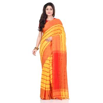  multicolor hand woven pure cotton saree with blouse 1