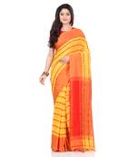  multicolor hand woven pure cotton saree with blouse