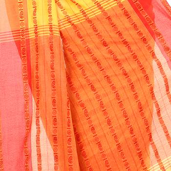   multicolor hand woven pure cotton saree with blouse 4