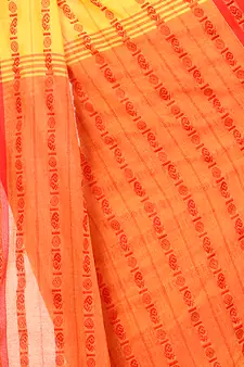   multicolor hand woven pure cotton saree with blouse