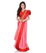 Rose hand woven kanchipuram silk saree with blouse