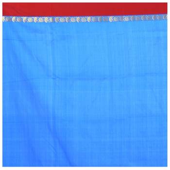   sky blue hand woven kanchipuram silk saree with blouse 5