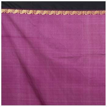 Violet hand woven kanchipuram silk saree with blouse 5