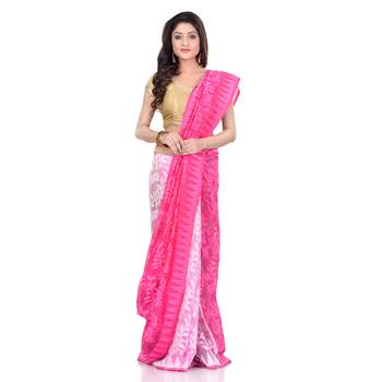 Multicolor Hand Woven Cotton Saree Without Blouse 1