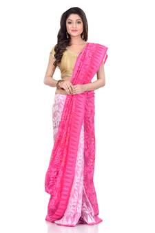 Multicolor Hand Woven Cotton Saree Without Blouse