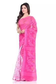 Multicolor Hand Woven Cotton Saree Without Blouse