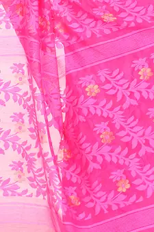 Multicolor Hand Woven Cotton Saree Without Blouse