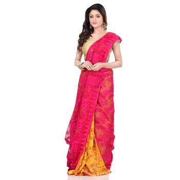Multicolor Hand Woven Cotton Saree Without Blouse 1