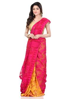 Multicolor Hand Woven Cotton Saree Without Blouse