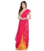 Multicolor Hand Woven Cotton Saree Without Blouse