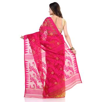 Multicolor Hand Woven Cotton Saree Without Blouse 2
